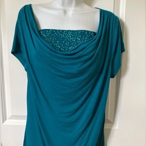 Jaclyn Smith Teal Short Sleeve Top